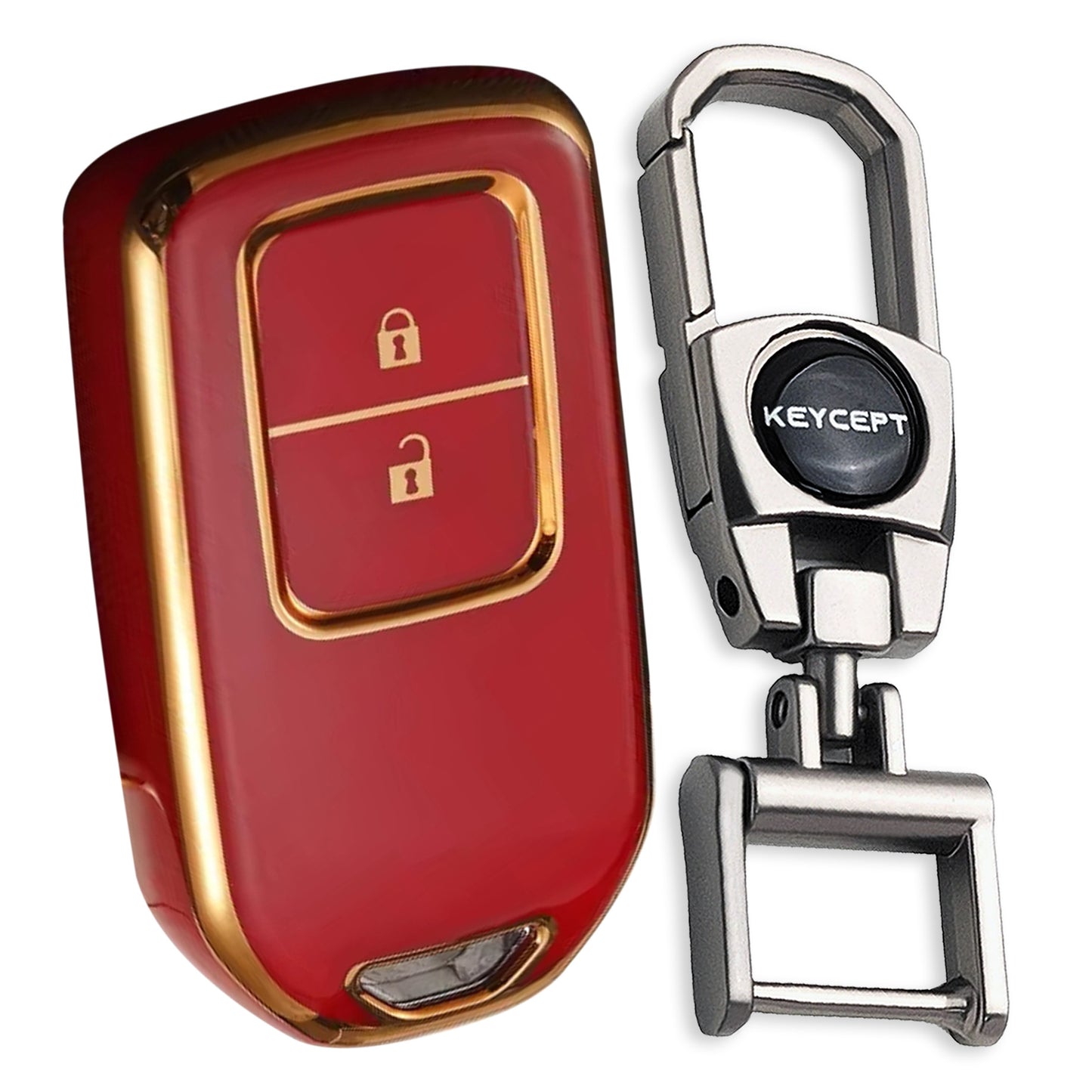 Honda Gold Line TPU Key Cover with Keychain