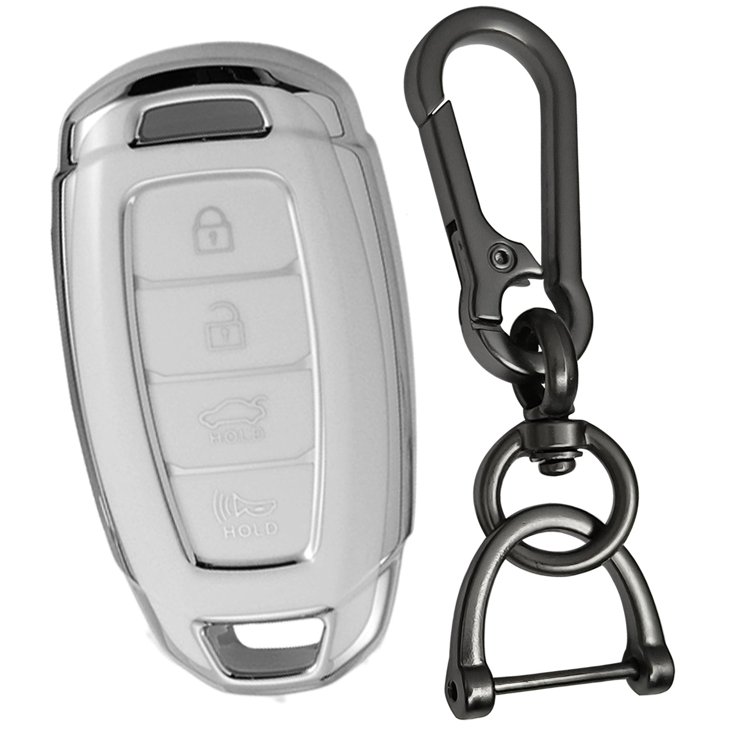 Hyundai Silver Line TPU key cover with Keychain