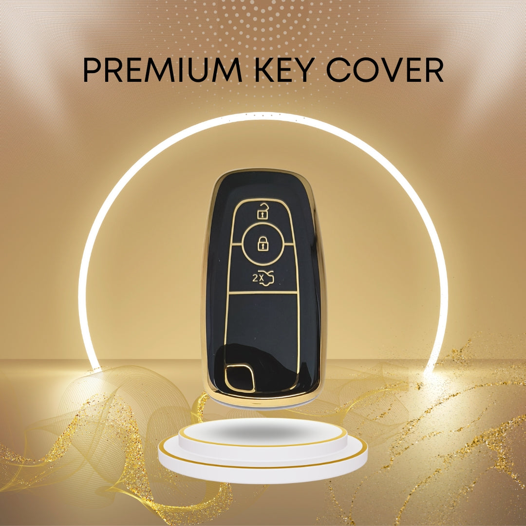 ford figo aspire endeavour 3b smart tpu black gold key case 