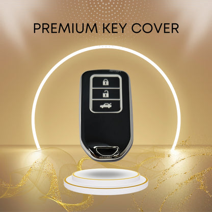 honda accord amaze jazz cr-v wr-v 3b smart tpu black silver key case accessories