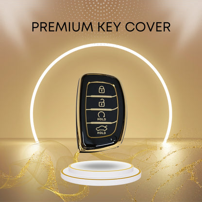 hyundai alcazar creta 4b smart tpu black cover case accessories keychain