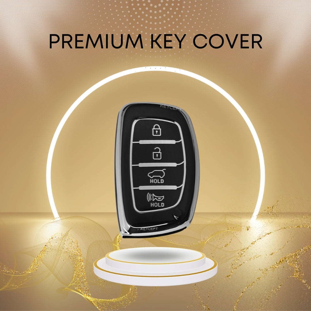 hytundai elantra 4b smart tpu black silver key cover case accessories keychain