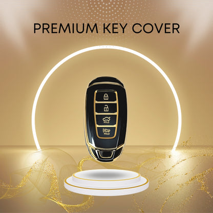 hyundai verna 4b smart tpu black gold key accessories keycover