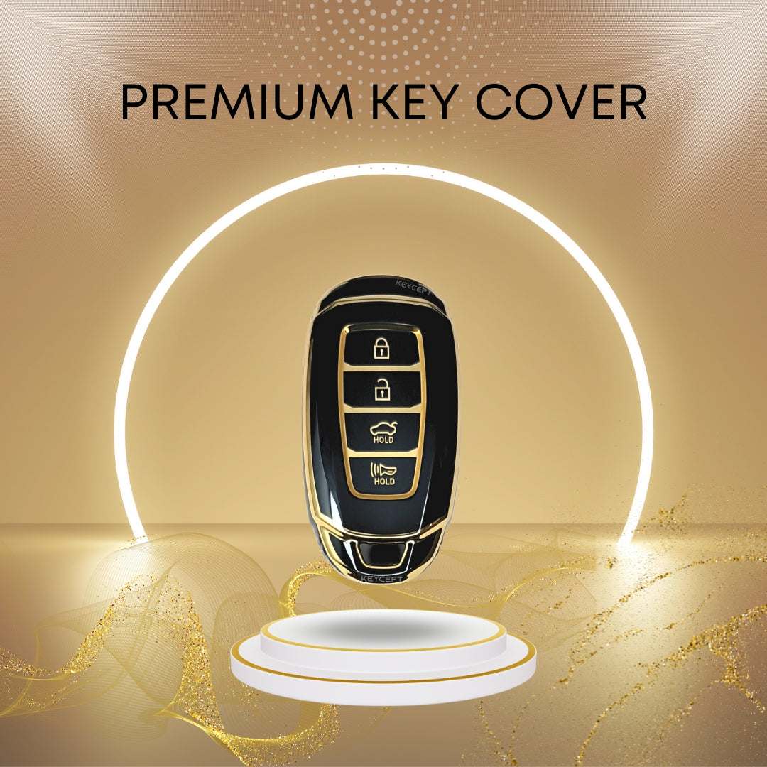 hyundai verna 4b smart tpu black gold key accessories keychain