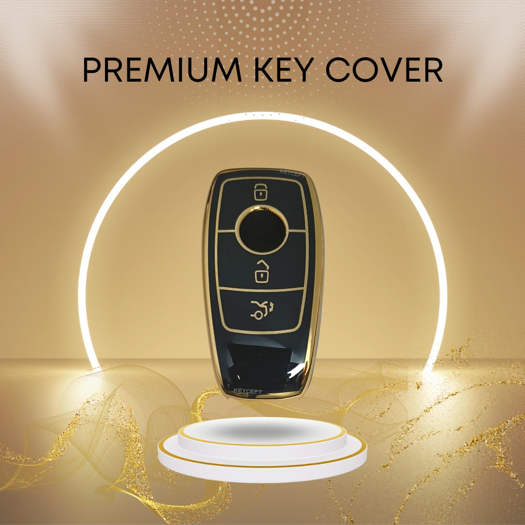 mercedes benz eseries tpu black gold car key cover case keychain