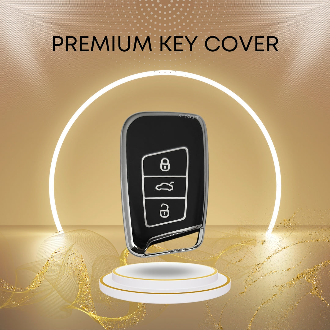 skoda kushaq smart tpu black silver key accessories key case accessories
