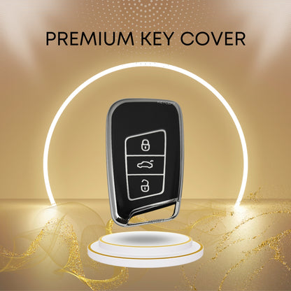 skoda kushaq smart tpu black silver key accessories key case accessories