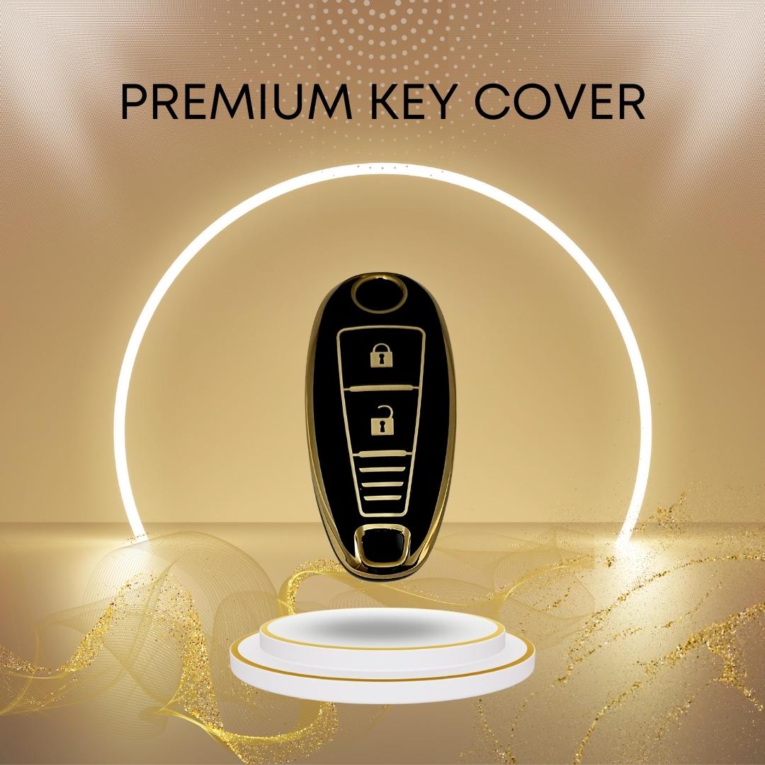 suzuki s-cross baleno brezza ciaz swift 2 button smart tpu black gold key case 