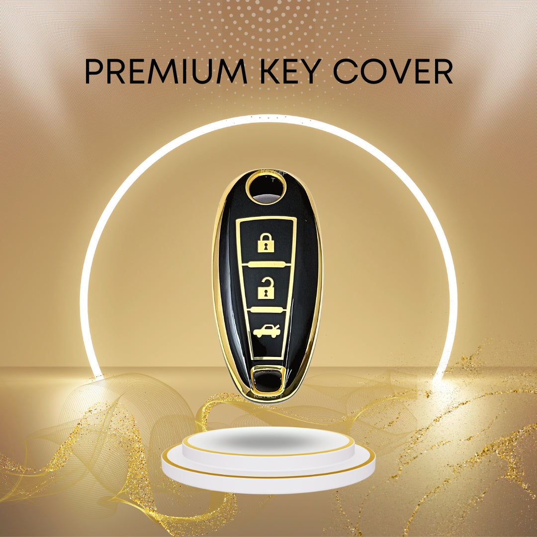Suzuki scross 3b Smart key Round Black key case keychain