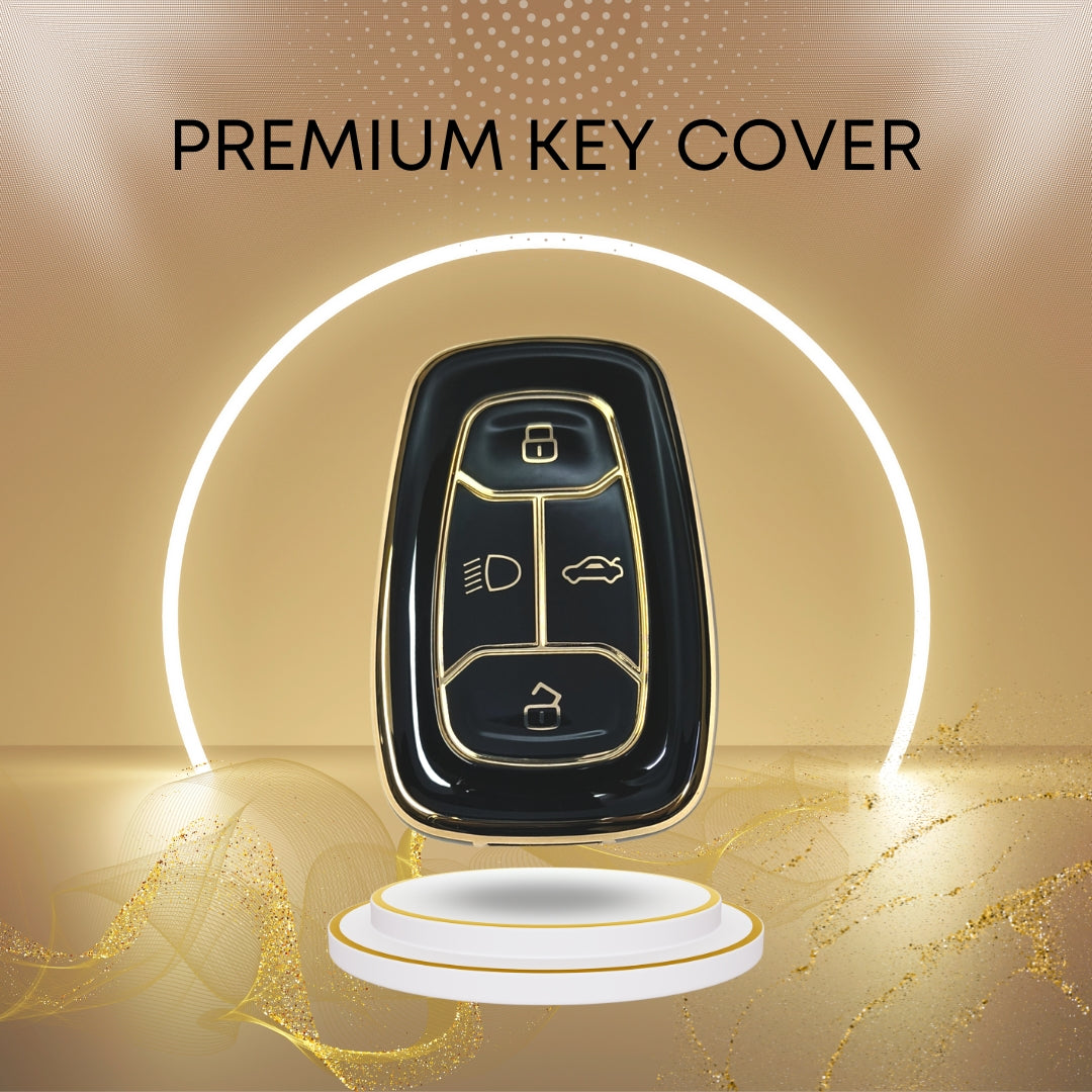 tata nexon harrier safari punch altroz 4b smart tpu cover black gold key case