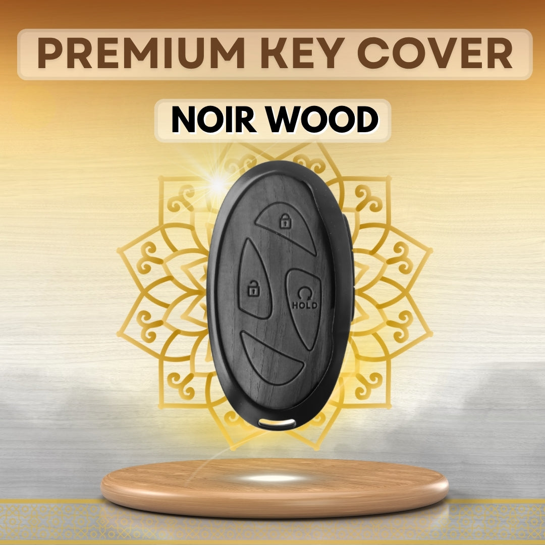 Hyundai Noir Wood Car Key Cover with Keychain (Type M8)