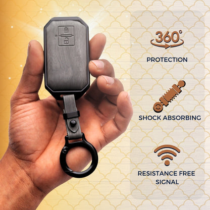Suzuki Noir Wood Car Key Cover with Keychain (Type M8)