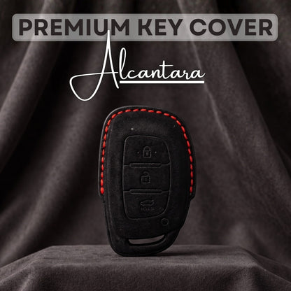 Hyundai Alcantara Crest Car Key Cover with Keychain (Type K10)