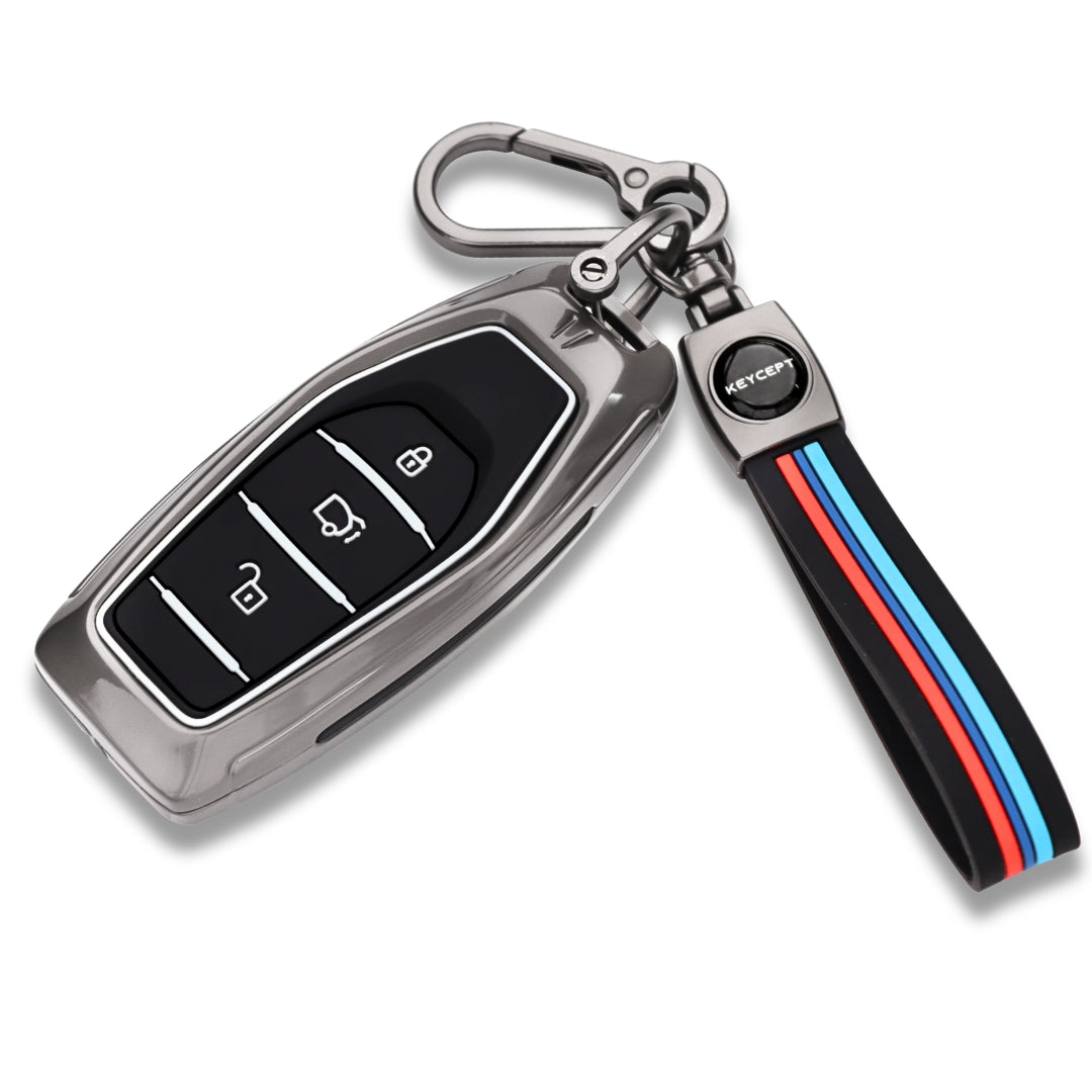 Mahindra Metal Alloy Key Cover with Keychain (Type M2)