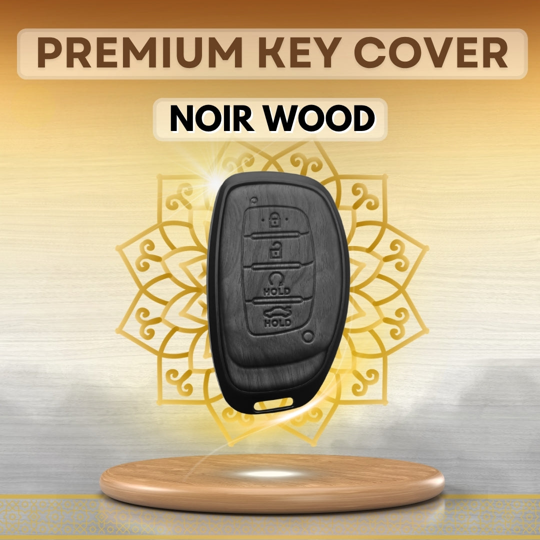 Keycept Noir Wood Car Key Cover with Keychain (Type M8)