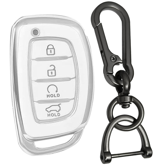 Hyundai Silver Line TPU Key Cover with Keychain