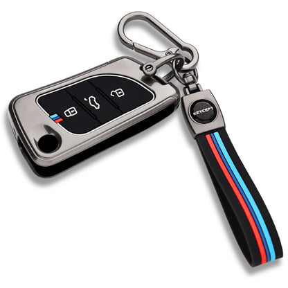 Universal Metal Alloy Key Cover with Keychain (Type M2).