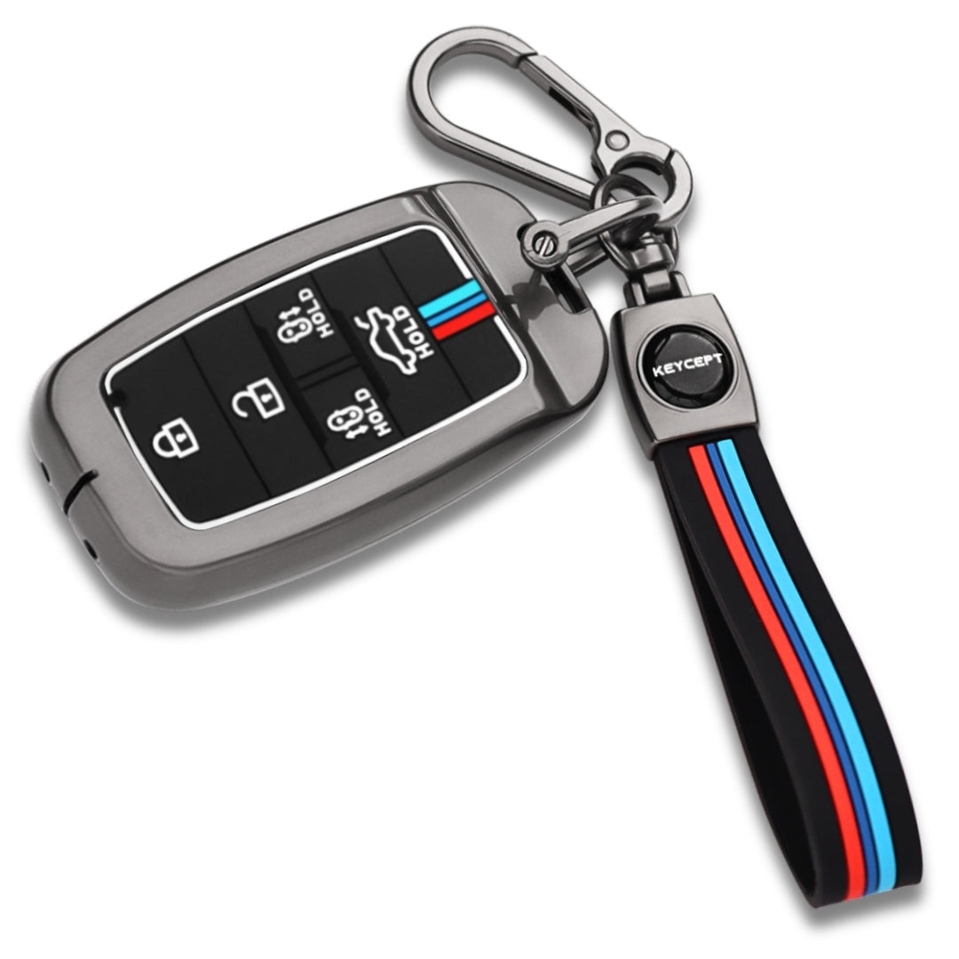 Keycept  Kia Metal Silicone Key Cover with Keychain(Type M2)