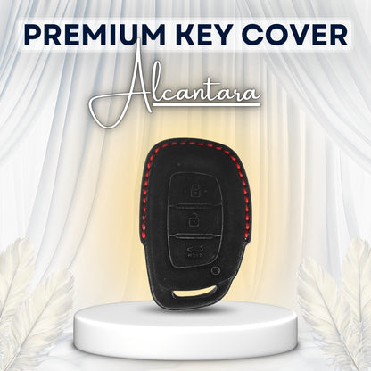 Hyundai Alcantara Crest Car Key Cover with Keychain (Type K10)