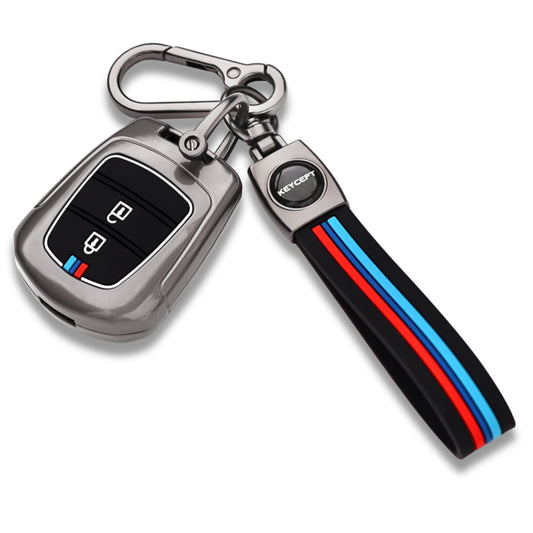 Hyundai Metal Alloy key Cover with Keychain (Type M2).