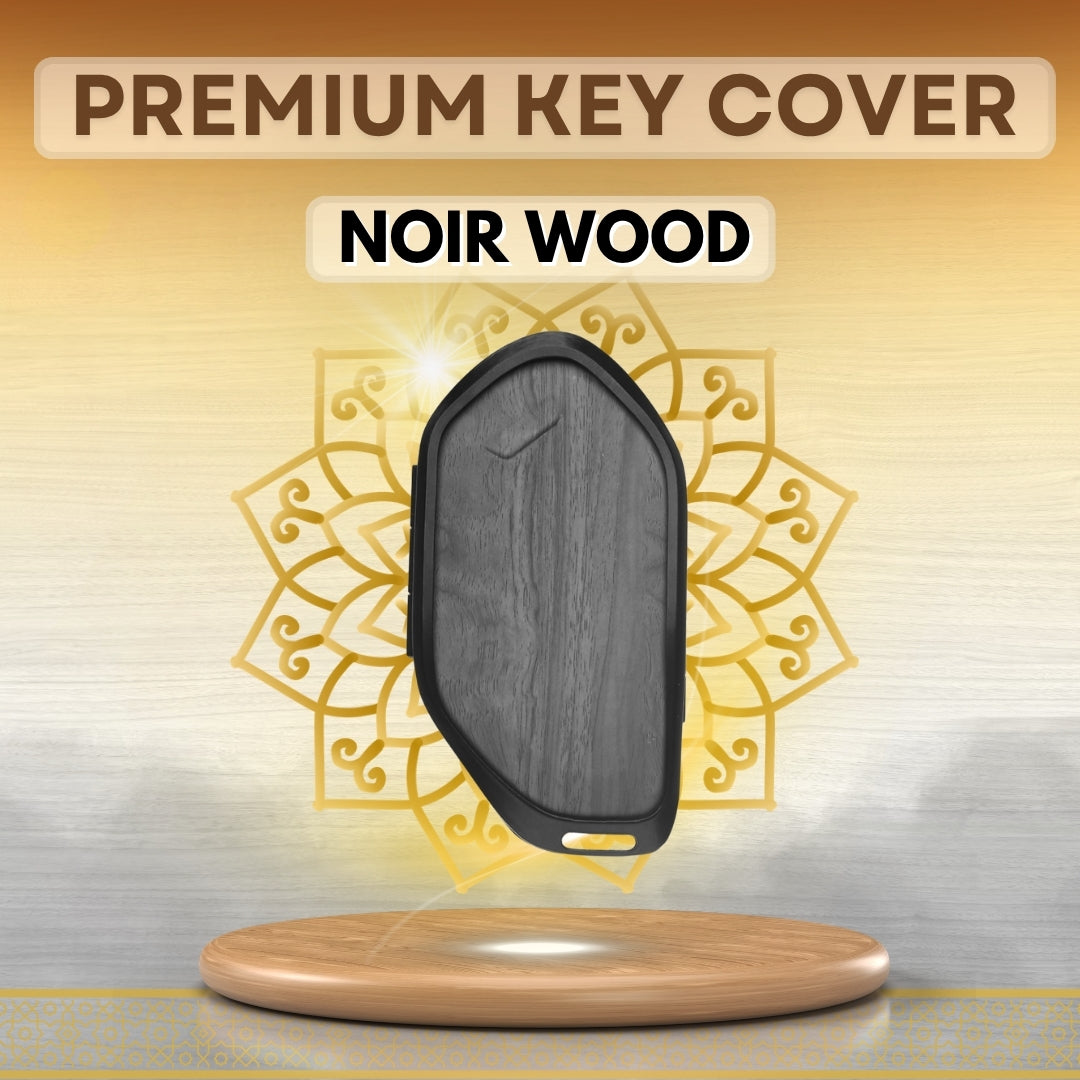 Kia Noir Wood Car Key Cover with Keychain (Type M8)