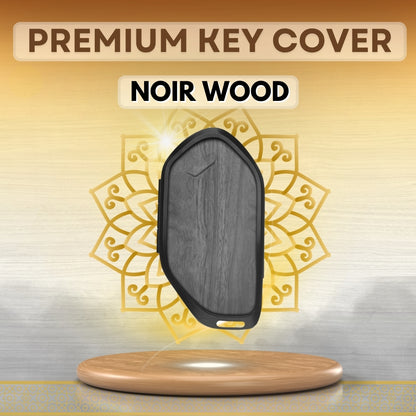 Kia Noir Wood Car Key Cover with Keychain (Type M8)