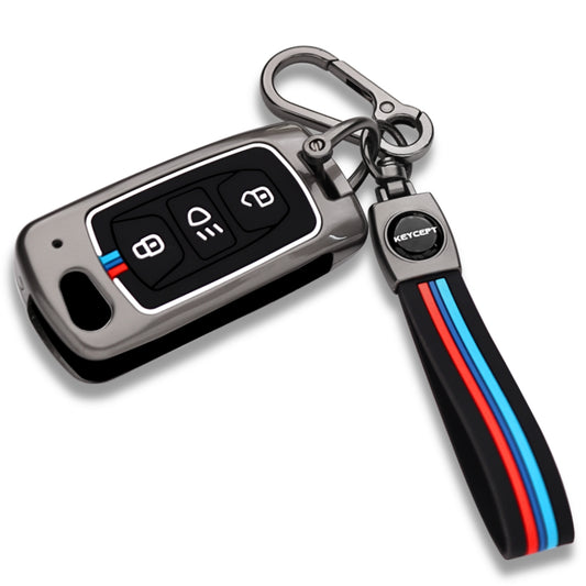 Tata Metal Alloy Key Cover with Keychain (Type M2)