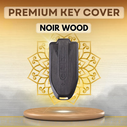Mahindra Noir Wood Car Key Cover with Keychain (Type M8)