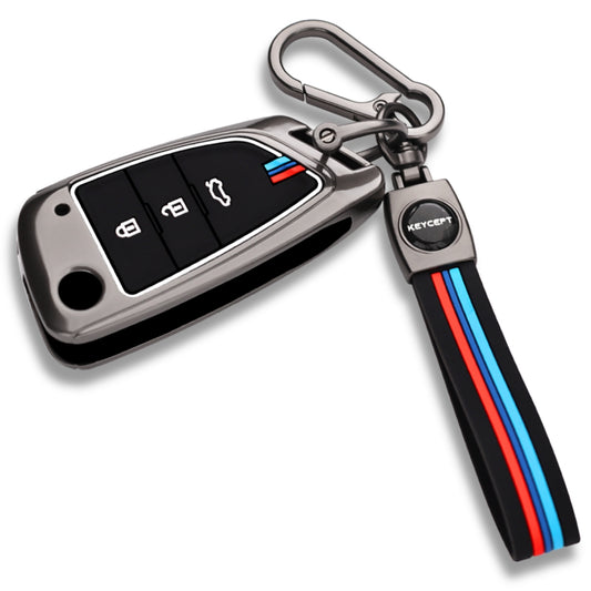 Universal Metal Alloy Key Cover with Keychain (Type M2).