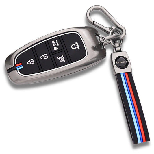 Hyundai Metal Alloy Key Cover with Keychain (Type M2)