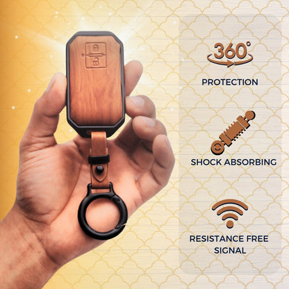 Suzuki Noir Wood Car Key Cover with Keychain (Type M8)