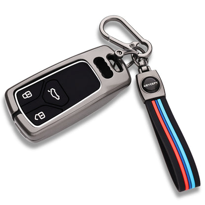 Audi Metal Alloy Key Cover with Keychain (Type M2).