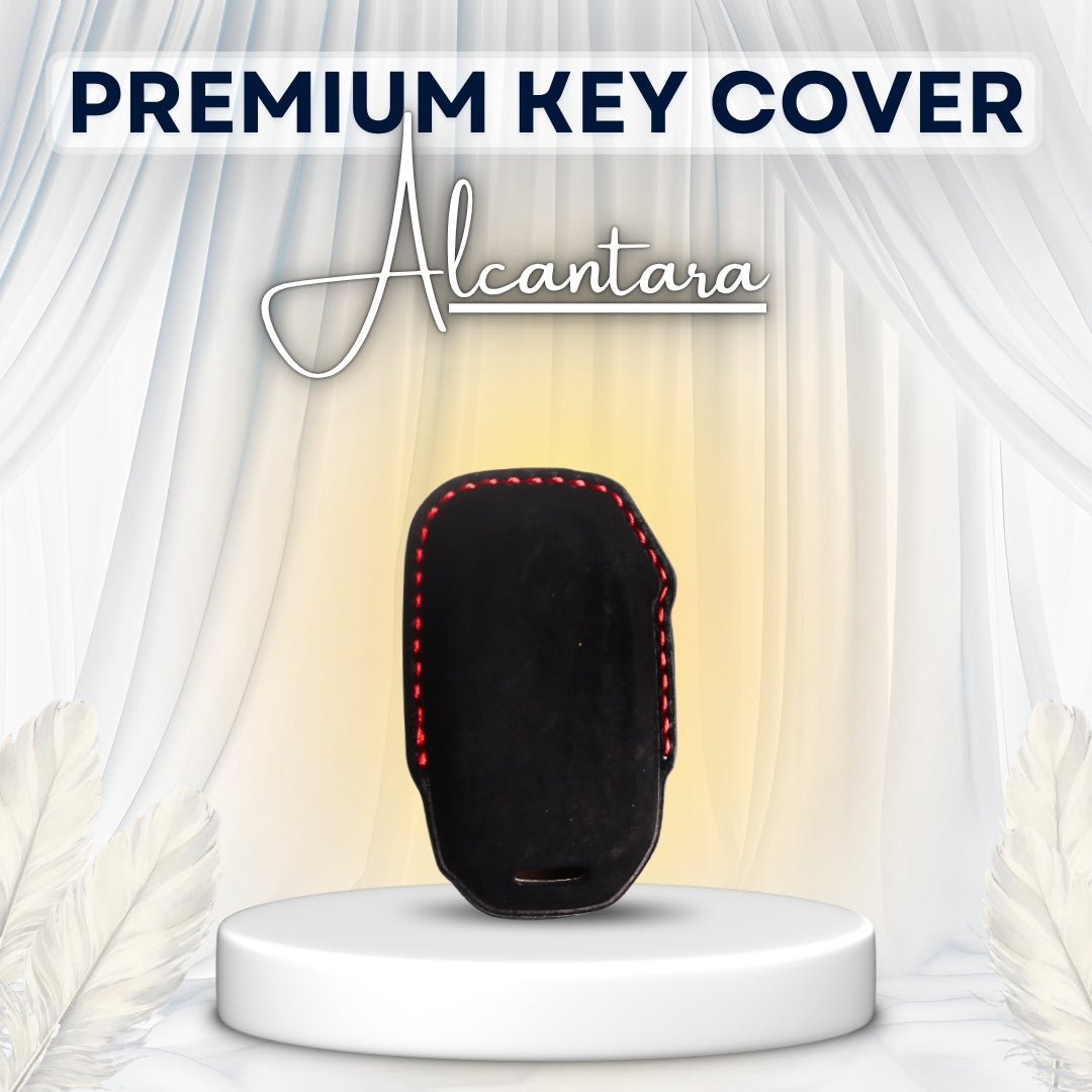 Kia Alcantara Crest Car Key Cover with Keychain (Type K10)