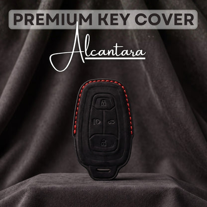 TATA Alcantara Crest Car Key Cover with Keychain (Type 10)