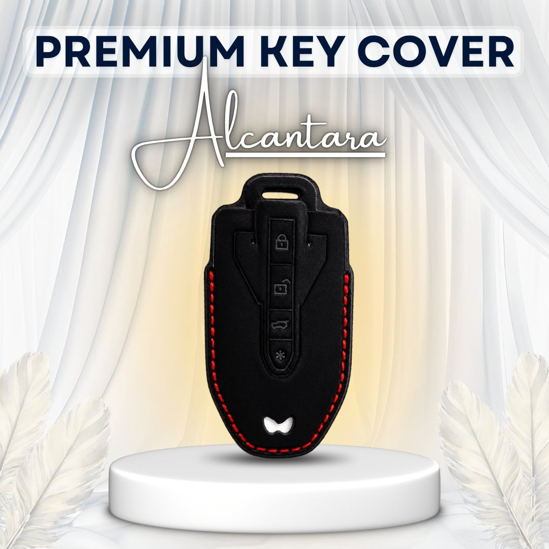 Mahindra Alcantara Crest Car Key Cover with Keychain (Type K10)