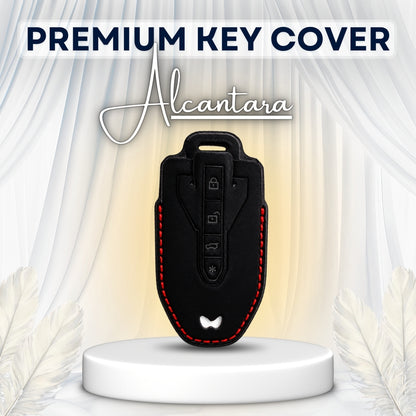 Mahindra Alcantara Crest Car Key Cover with Keychain (Type K10)
