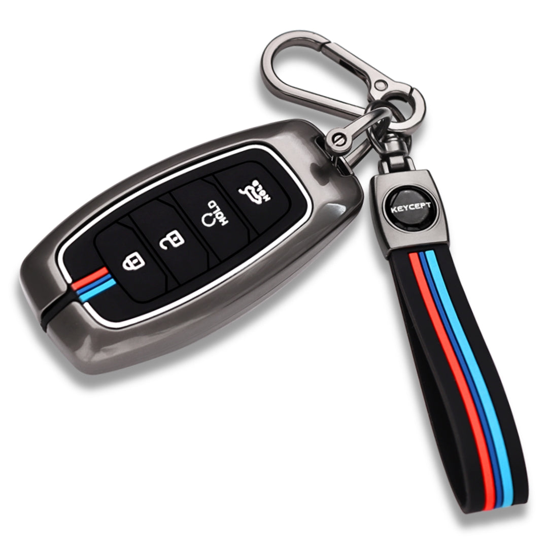 Hyundai Metal Car Key Cover with Keychain (Type M2).