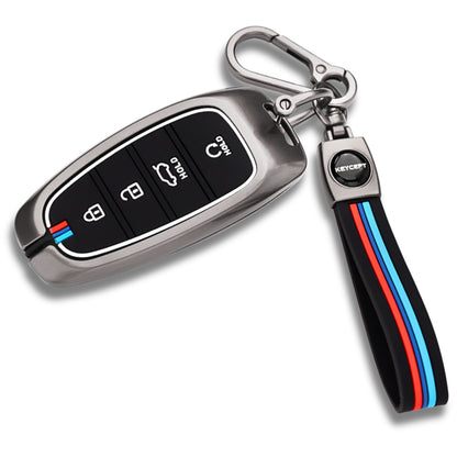 Hyundai Metal Alloy Key Cover with Keychain (Type M2).