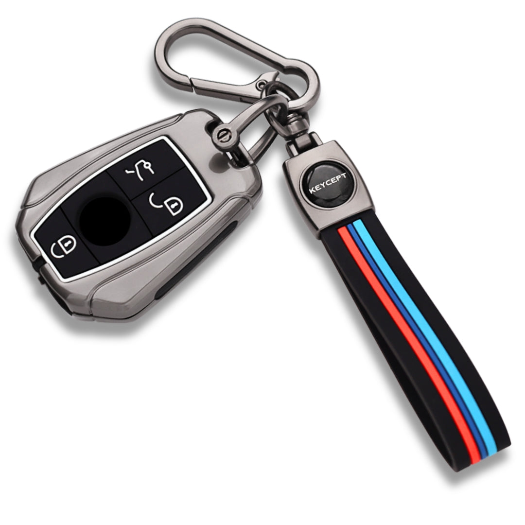 Mercedes Benz Metal Key Cover 3 button Smart key with Keychain (Type M2 ...