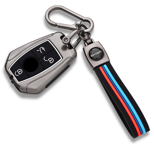 Mercedes Benz Metal Key Cover with Keychain (Type M2)