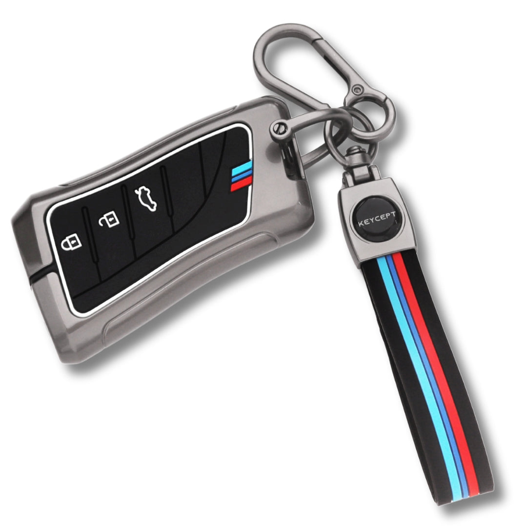 Metal Alloy Key Cover Compatible for Lexus 3 Button Smart Key with Keychain (Type M2)