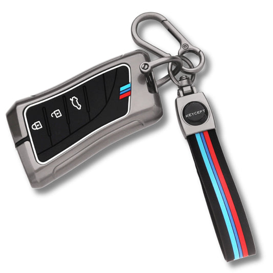 Metal Alloy Key Cover Compatible for Lexus 3 Button Smart Key with Keychain (Type M2)