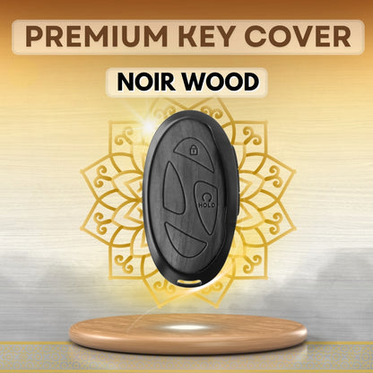 Hyundai Noir Wood Car Key Cover with Keychain (Type M8)