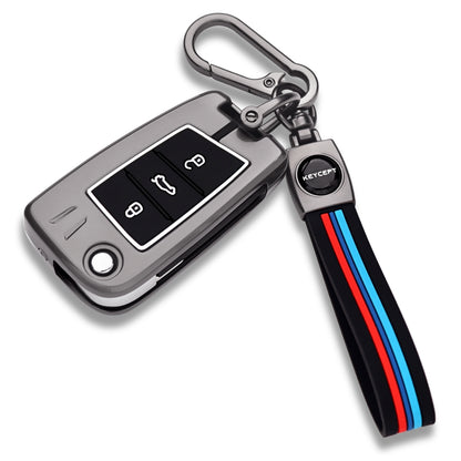 Skoda/ VW Metal Alloy Key Cover with Keychain (Type M2)