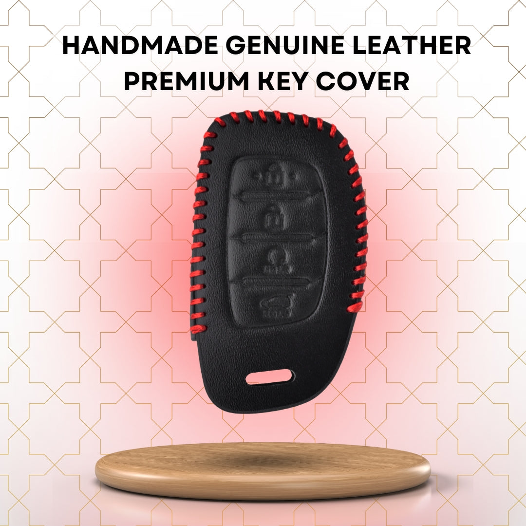 Hyundai Classic Leather Key Cover with Keychain K3