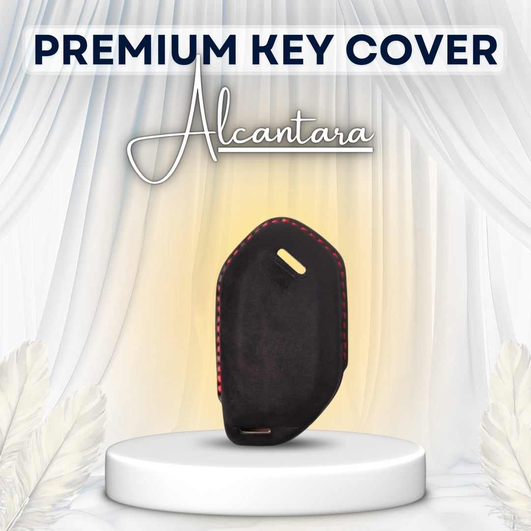 Kia Alcantara Crest Car Key Cover with Keychain (Type 10)