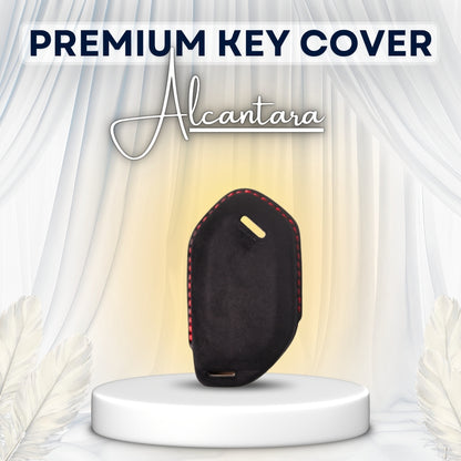 Kia Alcantara Crest Car Key Cover with Keychain (Type 10)