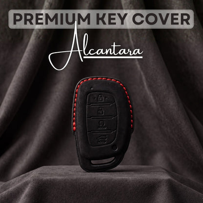 Hyundai Alcantara Crest Car Key Cover with Keychain (Type K10)