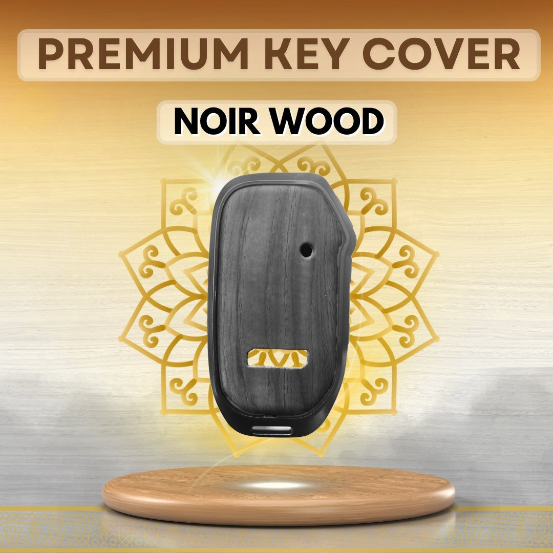 Kia Noir Wood Car Key Cover with Keychain (Type M8)