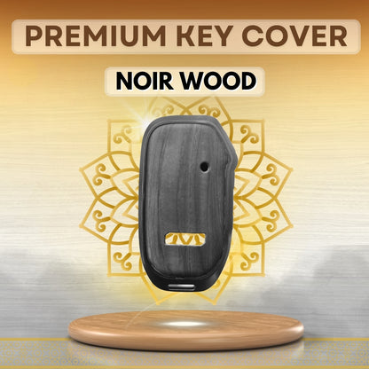 Kia Noir Wood Car Key Cover with Keychain (Type M8)